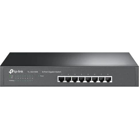 Сетевой коммутатор/ 8-port Gigabit Switch, 8 10/100/1000M RJ45 ports, 1U 13-inch rack-mountable steel case фото 1