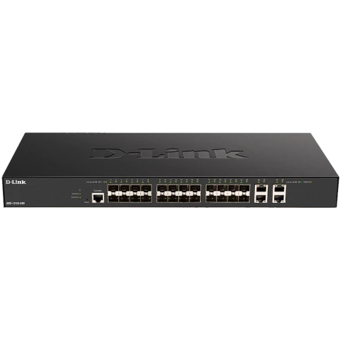 Коммутатор/ DXS-1210-28S Smart L2+ Switch 24x10GBase-X SFP+, 4x10GBase-T, CLI, RJ45 Console фото 1