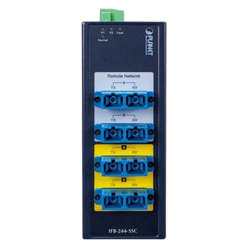 промышленный коммутатор/ PLANET IFB-244-SSC Industrial 2-channel Optical Fiber Bypass Switch w/ 4x SC Single mode (-40~75 C, dual 9~48V DC/24V AC) фото 2