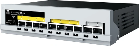 Коммутатор/ Неуправляемый PoE коммутатор Fast Ethernet, 8 портов 100 Мбит/с PoE+, 2 Uplink порта 1000 Мбит/с RJ45, БП 130 Вт фото 3
