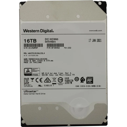 Жесткий диск/ HDD WD/HGST SATA Server 16Tb Ultrastar DC HC550 7200 6Gb/s 512MB 1 year warranty фото 2