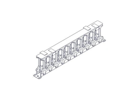Horizontal cable organizer Systeme Electric, Excelente series, 1U, plastic fingers, with cover фото 6