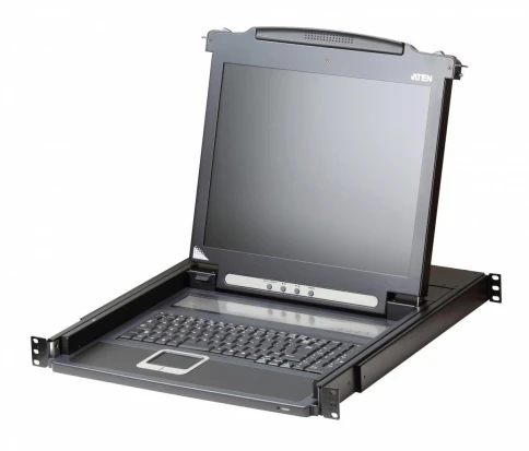 ЖК-монитор 17" с клавиатурой, выдвижной, 1U, RAL 7021/ Console with LCD screen 17" фото 4