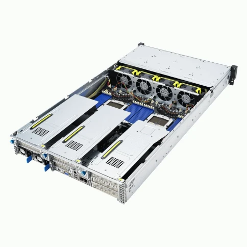 Серверная платформа/ ASUS RS720A-E12-RS24U, 2U, 2 x LGA 6096, AMD EPYC 9004 (400W), 24 x DDR5 4800/4400, 16NVMe + 8NVMe/SATA/SAS*, 9 PCIe Gen5 slots, 1 x 2-Port 10GbE Intel X710-AT2 LAN, 1+1 2600W фото 5
