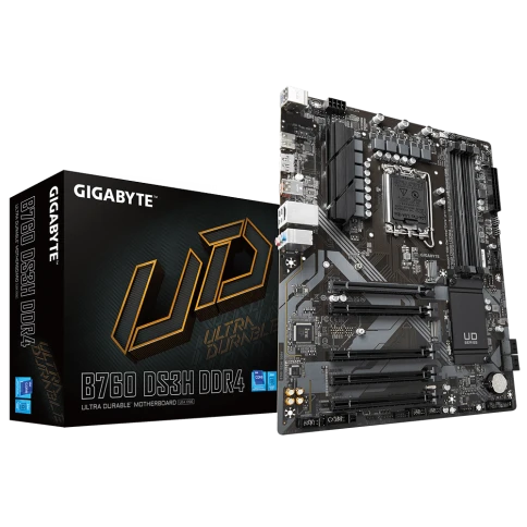Материнская плата/ MB GIGABYTE INTEL B760 s1700, 4xDDR4(128GB), HDMI 2.0/DP, 1xPCIe 4.0x16, 4xPCIe 3.0x16, 1xLAN, 4xSATA 6Gb/s, 2xM.2, 1xUSB-C, 1xUSB 3.2, 4xUSB 2.0, 1xPS/2, ATX фото 1