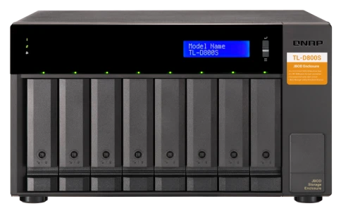 Полка расширения сетевого хранилища без дисков/ SMB QNAP TL-D800S SATA expansion enclosure, 8-tray 3,5"/2,5" w/o HDD. 2xSFF-8088, hardware RAID support, desktop version. фото 4