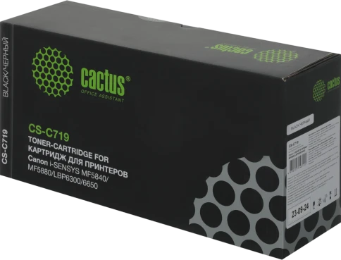 -/ Картридж лазерный Cactus CS-C719 719 черный (2100стр.) для Canon i-SENSYS MF5840 MF5880 LBP6300 6650 фото 1