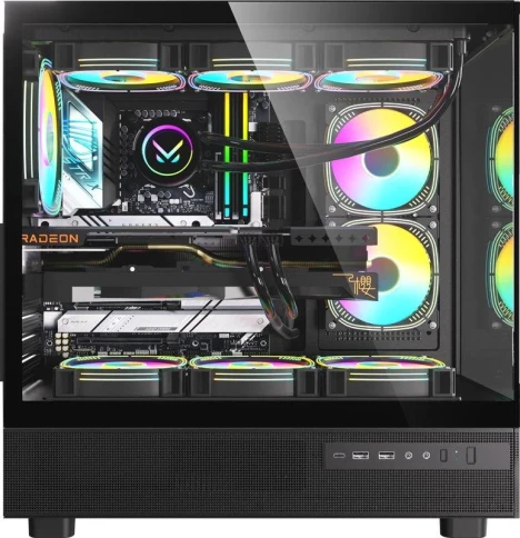 Корпус Formula Crystal Z8 черный ATX 9x120mm 6x140mm 1xUSB3.0 audio bott PSU [CRYSTAL Z8 B] фото 2