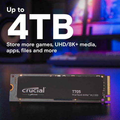 Твердотельный накопитель Crucial T705 2TB PCIe Gen5 NVMe M.2 SSD CT2000T705SSD3 фото 5