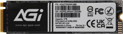 Твердотельный накопитель AGi PCIe 3.0 x4 2TB AGI2T0GIMAI298 AI298 M.2 2280 [AGI2T0GIMAI298] фото 1