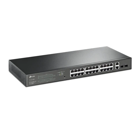 Сетевой коммутатор/ 28-port Easy Smart switch with 24 PoE+ ports, 26 10/100/1000 Mbps RJ45 ports and 2 independent SFP slots фото 2