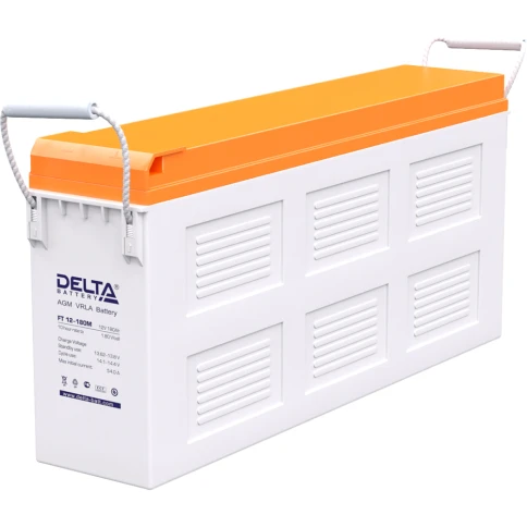 Батарея DELTA серия FT-M, FT 12-180 М, напряжение 12В, емкость 180Ач (разряд 10 часов),  макс. ток разряда (5 сек.) 1050А, макс. ток заряда 54А, свинцово-кислотная типа AGM, клеммы под болт М8, ДxШxВ 546х125х317мм., вес 53кг., срок службы 10-12 лет./ Batt фото 1