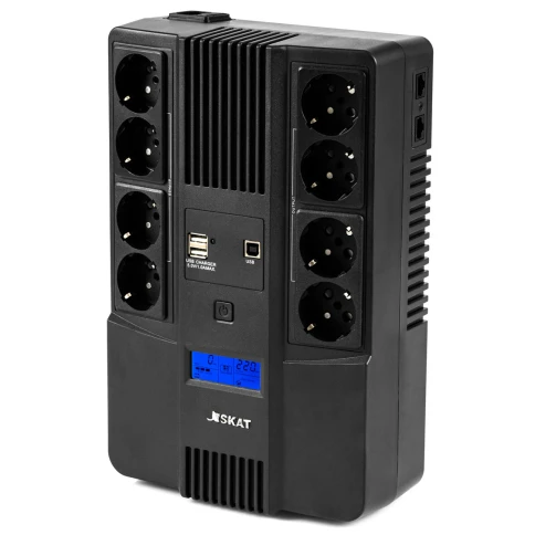 ИБП Smart King Pro+ SRT-3000A LCD, линейно-интерактивный, 3000ВА, 2700Вт, LCD, Rack/Tower, 8 розеток IEC320 C13 и 1 розетка C19 с резервным питанием, USB, RS-232, слот под SNMP карту, EPO, защита RJ45, ШхГхВ 428х669х84мм., вес 36.8кг./ UPS POWERCOM SRT-30 фото 6