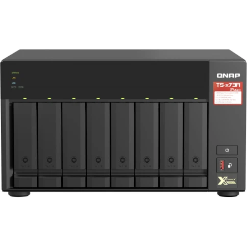 Сетевое хранилище без дисков/ SMB QNAP TS-873A-8G NAS, 8 trays 3,5"/2,5", 2x2,5 GbE BASE-T, 2 x M.2 NVMe 2280 slots, quad-core AMD Ryzen V1500B 2,2 GHz, 8 GB SO-DIMM DDR4 (1 x 8 GB) up to 64GB (2x32 GB) фото 1