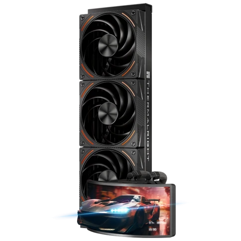 Водяное охлаждение для процессора/ Water Cooling System Thermalright Rainbow Vision 360 Turbo (360mm, LED, Black, ARGB/ Fans: 3x120mm, 120.38CFM, 44.7dBA, 3000RPM/ Pump height 86mm, 6400RPM, Rad thickness 27mm/ S: 1700, 1200, 1851, 115X, 2011, 2066, AM5, фото 1