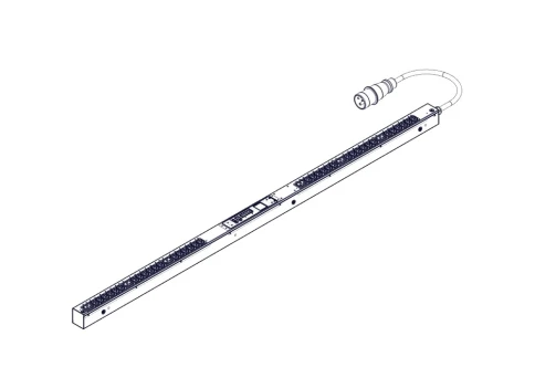 DU Switched, Uniprom series, 0U, 240V, 1P, 32A, 36xC13 6xC19, 3m cord, IEC309 фото 2