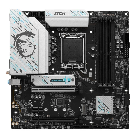 Материнская плата MSI B760M GAMING PLUS WIFI DDR4 B760, LGA1700, 4*DDR4, 5*PCIEx16, 2*M.2, 2*TypeC, 2*USB3.2Gen2, 2*USB3.2Gen1, 8*USB2.0, 4*SATA3.0, 2.5G, DP, HDMI, ATX, RTL фото 2