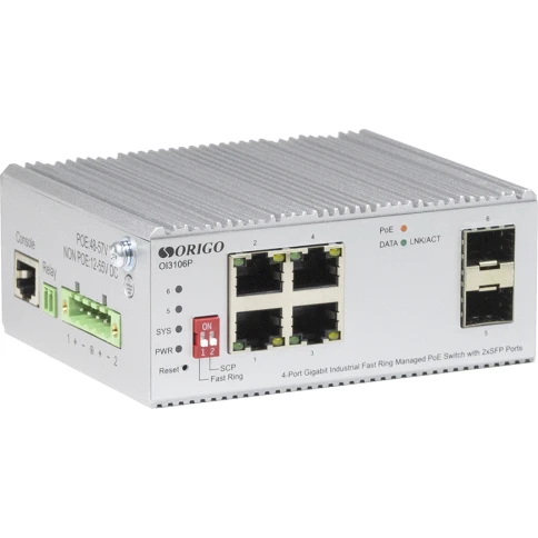 Коммутатор/ Managed L2 Industrial Fast Ring Switch 4x1000Base-T PoE, 2x1000Base-X SFP, PoE Budget 60W, Surge 4KV, -40 to 75°C фото 2