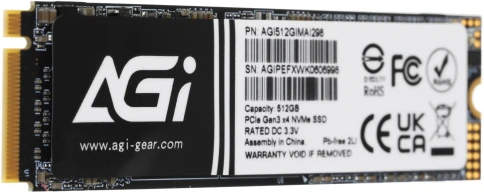 Твердотельный накопитель AGi PCIe 3.0 x4 512GB AGI512GIMAI298 AI298 M.2 2280 [AGI512GIMAI298] фото 4