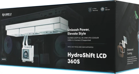 Система водяного охлаждения Lian-Li HydroShift LCD 360S Soc-AM5/AM4/1700/1851 белый 4-pin 29.8dB Al+Cu LCD 330W Ret (G89.GHSLCD36SW.R0) [G89.GHSLCD36SW.R0] фото 6
