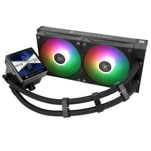 Водяное охлаждение для процессора/ Water Cooling System Thermalright Grand Vision 240 (240mm, LED, Black, ARGB/ Fans: 2x120mm, 80.45CFM, 29.4dBA, 2150RPM/ Pump height 72.5mm, 6400RPM, Rad thickness 27mm/ S: 1700, 1200, 1851, 115X, 2011, 2066, AM5, AM4) фото 3