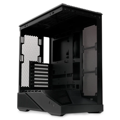 Корпус без блока питания/ Case HSPD F711, Panoramic Full Tower, Black, TG, 0.7 SPCC, no fans ATX, mATX, mITX 190/420/280mm 2x2.5", 2x3.5", 7xPCI 1xUSB-A 3.0, 1xUSB-C 445x235x475mm фото 7