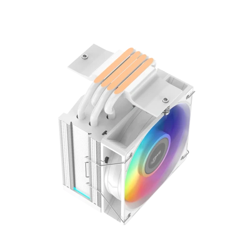 Кулер для процессора/ CPU Cooler SAMA X40L WH (220W, 4-pin PWM, 133.5mm, 4x6mm, ARGB, 1x100mm, 56.6CFM, 31.2dBA, 2600RPM, S: 1851/1700/1200/115X, AM5/AM4, white) фото 5
