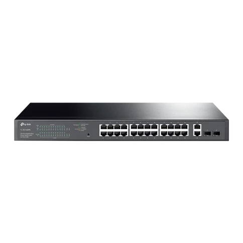 Сетевой коммутатор/ 28-port Easy Smart switch with 24 PoE+ ports, 26 10/100/1000 Mbps RJ45 ports and 2 independent SFP slots фото 1