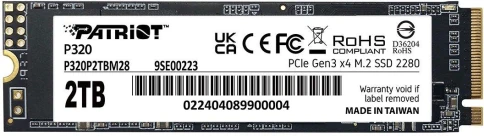 Твердотельный накопитель Patriot PCIe 3.0 x4 2TB P320P2TBM28 P320 M.2 2280 [P320P2TBM28] фото 1