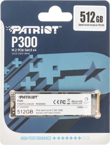 Твердотельный накопитель Patriot PCIe 3.0 x4 512GB P300P512GM28 P300 M.2 2280 [P300P512GM28] фото 1