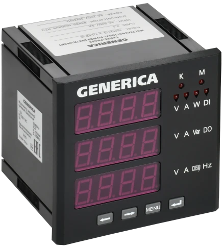Мультиметр цифр. щит. 3-ф. RS-485 96х96 LED GENERICA фото 1