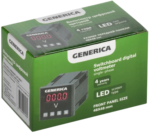 Вольтметр цифр. щит. 1-ф. 48х48 LED GENERICA фото 1