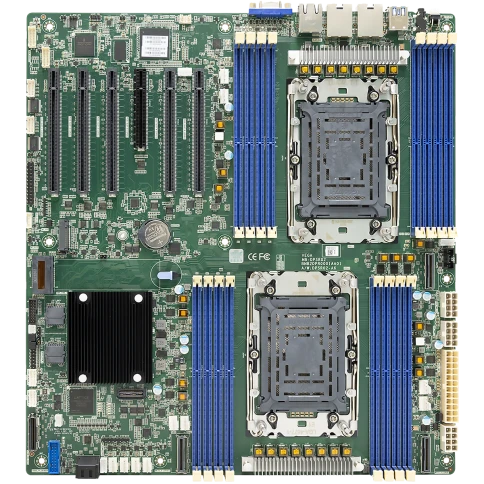 Материнская плата для сервера VEGA, EATX, Dual Intel Xeon Gen.4/Gen.5, DDR5 x16/ Mainboard (PCBA) VEGA, EATX, Dual Intel Xeon Gen.4/Gen.5, TDP 350W, DDR5 *16, CXL 1.1, PCIE5.0x16 *5, PCIE5.0x8 *1, M.2 SLOT *2, MCIOx8 *3, SLIMLINEx8 *1 фото 1