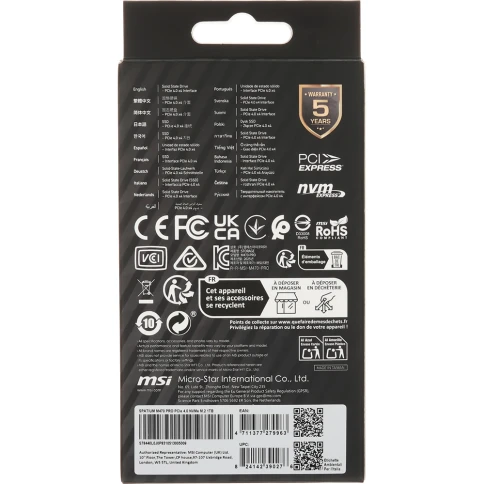 MSI SSD SPATIUM M470 Pro, 1000GB, M.2(22x80mm), NVMe, PCIe 4.0 x4, 3D TLC, R/W 6000/4500, IOPs 950 000/950 000, TBW 320, DWPD 0.2 (5 лет) фото 7