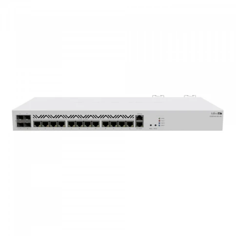 Маршрутизатор/ CCR2116-12G-4S+ Cloud Core Router with Amazon Annapurna Labs Alpine v3 AL73400 CPU (16-cores, 2GHz per core) and Marvell 98DX3255 switch-chip, 16GB RAM, 4xSFP+ cage, 13xGbit LAN, M.2 PCIe slot, RouterOS L6, 1U rackmount case, Dual PSU фото 1