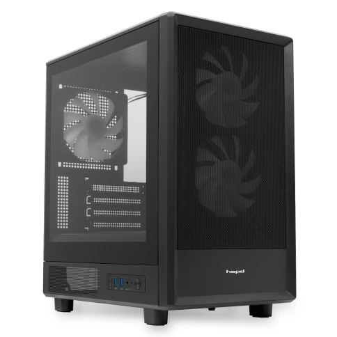 Корпус без блока питания/ Case HSPD M310, Mesh Mini-tower, Black, TG, 0.4 SPCC, 3x120mm ARGB (Orbis F1) mATX, mITX 180/280/160mm 1x2.5", 1x3.5", 4xPCI 2xUSB-A 3.0 452x277x418mm фото 3