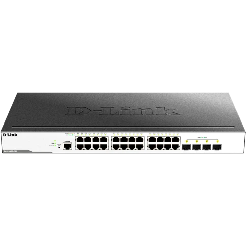 Коммутатор/ DGS-3000-28L/B Managed L2 Switch 24x1000Base-T, 4x1000Base-X SFP, Surge 6KV, CLI, RJ45 Console, RPS, Dying Gasp фото 1
