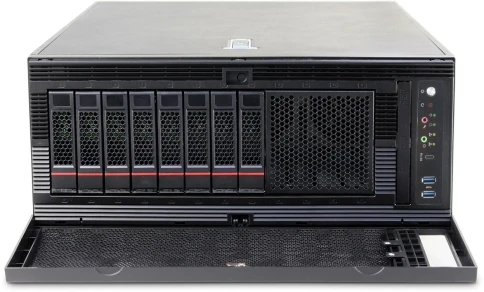 Серверный корпус/ Server case FL-T4UHS835E, 4U/Tower, max MB dimensions 15.2"x13.2", 8x2,5"/3,5 hotswap HDD bays, support 1xSlimODD (optional), SATA/SAS/NVME Tri-mode Backplane, 3x12038 int. fan, 2x8038 rear fan,11xFH PCIe expansion slots, фото 3