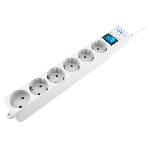 Фильтр-удлинитель Power Cube PRO, 1,9 м, LC контур, 16А/3,5кВт/ Surge protector Power Cube Pro 1,9 m, LC circuit, 6 outlets (white) 16A / 3,5kVt фото 1