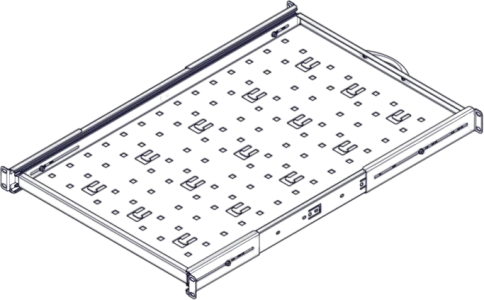 Выдвижная полка Systeme Electric, серия Uniprom, 1U, 650мм, до 45кг фото 1