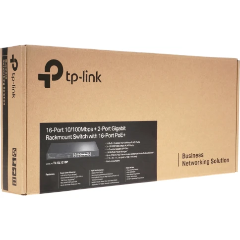 Коммутатор/ 16-port 10/100Mbps unmanaged switch, 16 PoE+ ports, 1GB RJ-45 + 1 RJ-45/SFP combo slot, 150W PoE budget фото 8