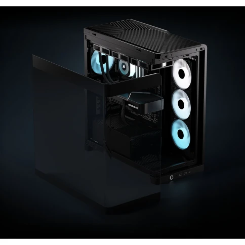Корпус без блока питания/ Case Corsair Frame 4500X RS-R ARGB, Midi-Tower, TG, 3x120mm ARGB reverse fans, 2xUSB-A 3.2, 1xUSB 3.2 Type-C, E-ATX, ATX, mATX, mITX Black фото 6