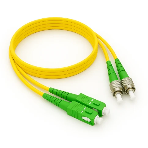 Патч-корд ADVANT ADVOS2-PCD07-FCFC-UU-LY, Duplex, тип волокна: SM 9/125 (OS2). Разъемы: SC/APC-FC/APC. Длина: 7, оболочка: LSZH, диаметр кабеля: 3 фото 1