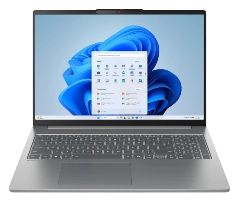 Ноутбук/ Lenovo IdeaPad Slim 5 16AKP10 16"(2880x1800 OLED)/AMD Ryzen AI 7  350(2Ghz)/16384Mb/512PCISSDGb/noDVD/Int:AMD Radeon 860M/Cam/BT/WiFi/80WHr/war 1y/1.76kg/luna grey/noOS + 100W, RU kbd фото 1