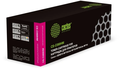 -/ Картридж лазерный Cactus CS-C069HM 069H пурпурный (5500стр.) для Canon i-Sensys MF752Cdw MF752/MF754Cdw MF754 фото 1