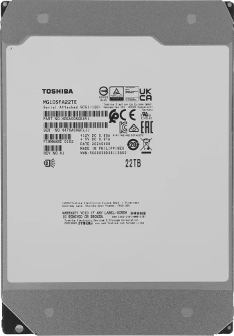 Жесткий диск Toshiba SAS 3.0 22TB MG10SFA22TE Server (7200rpm) 512Mb 3.5" [MG10SFA22TE] фото 1