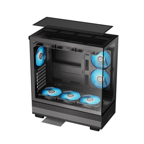 Корпус без блока питания/ Case PCCooler C3 Q500 BK, Midi-Tower, TG, no fans, 1xUSB 3.0 + 1xUSB 2.0 + 1xUSB-C, ATX, mATX, mITX Black фото 7