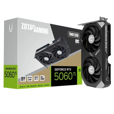 Видеокарта Zotac PCI-E 5.0 RTX 5060TI 8GB TWIN EDGE OC NVIDIA GeForce RTX 5060TI 8Gb 128bit GDDR7 2602/28000 HDMIx1 DPx3 HDCP Ret фото 7
