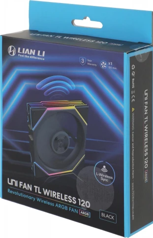Вентилятор для корпуса Lian-Li Uni Fan TL Wireless 120 ARGB 120х124.5x28 черный 4-pin 33дБ (G99.12TL1W1B.R0) Ret фото 3
