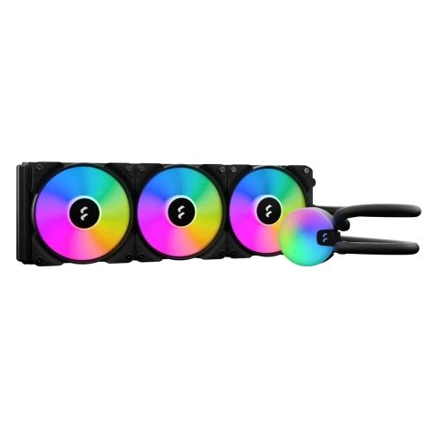 Система жидкостного охлаждения для ПК/ Water Cooling System Fractal Design Lumen S36 V2 RGB (200W, 360mm, Black, ARGB/ Fans: 3x120mm, 56CFM, 33.2dBA, 2000RPM/ Pump height 67mm, 22dBA, 4000RPM, Rad thickness 27mm/ S: 1851, 1700, 1200, 115X, 2011, 2066, AM5 фото 2